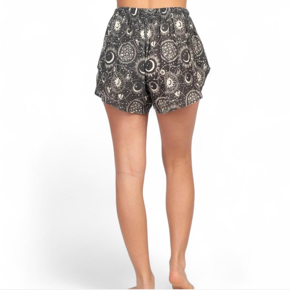 Lakhays Green Celestial Vintage Shorts Natural Feel Lightweight Linen Inspo M/L - Picture 3 of 6